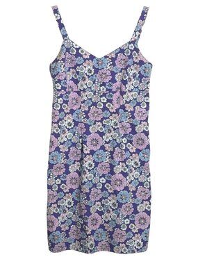 Y2K Old Navy Floral Sundress Womens Size 1 Purple Sleeveless Cotton Lightweight
